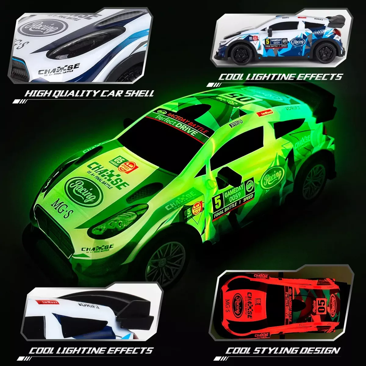 1:18 Remote Control Car Glow In Dark 2.4G RC Speed