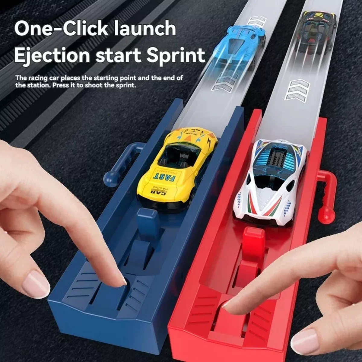 1/2/4 Tracks Mini Car Eject Toy Portable Race Track