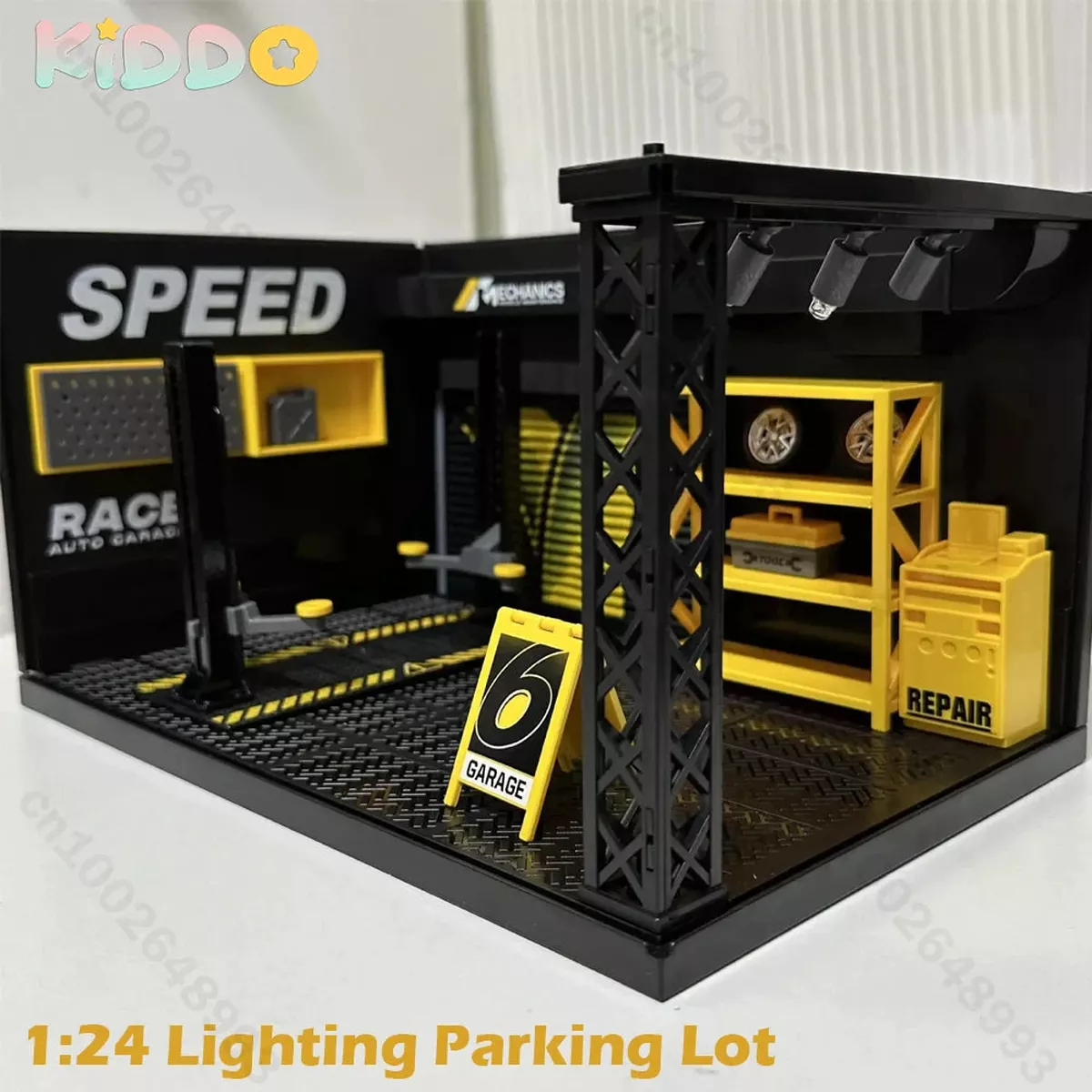1:24 Lighting Parking Lot Building Blocks for Diecast Car DIY Set