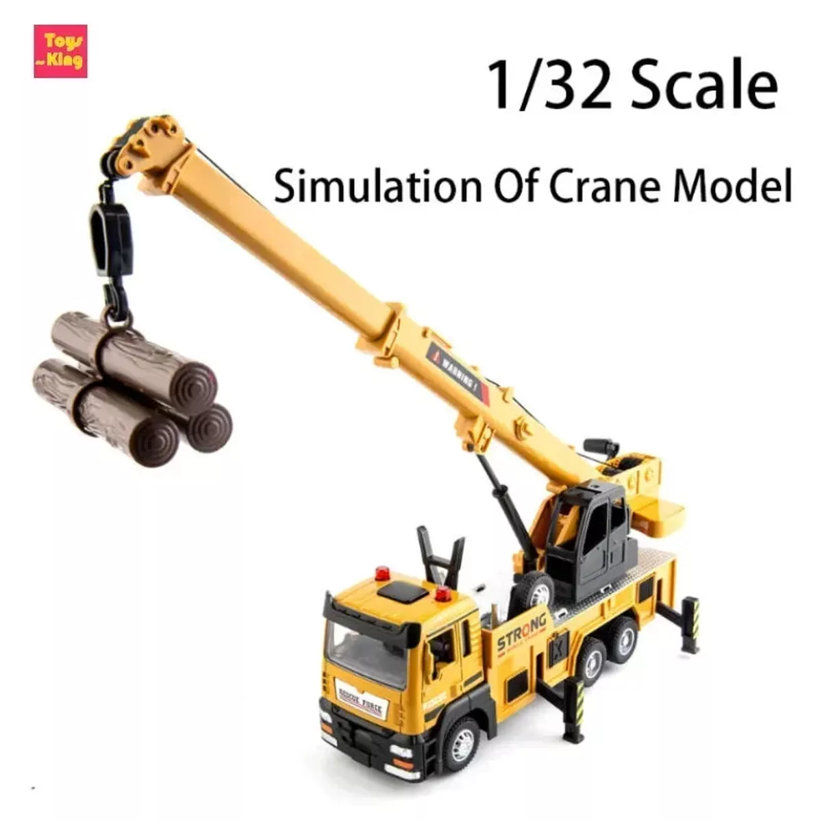 1/32 Alloy Locomotive Crane Model Truck With Sound And Light Inertia Engineering Vehicle Rebound Children’s Toys Birthday Gifts