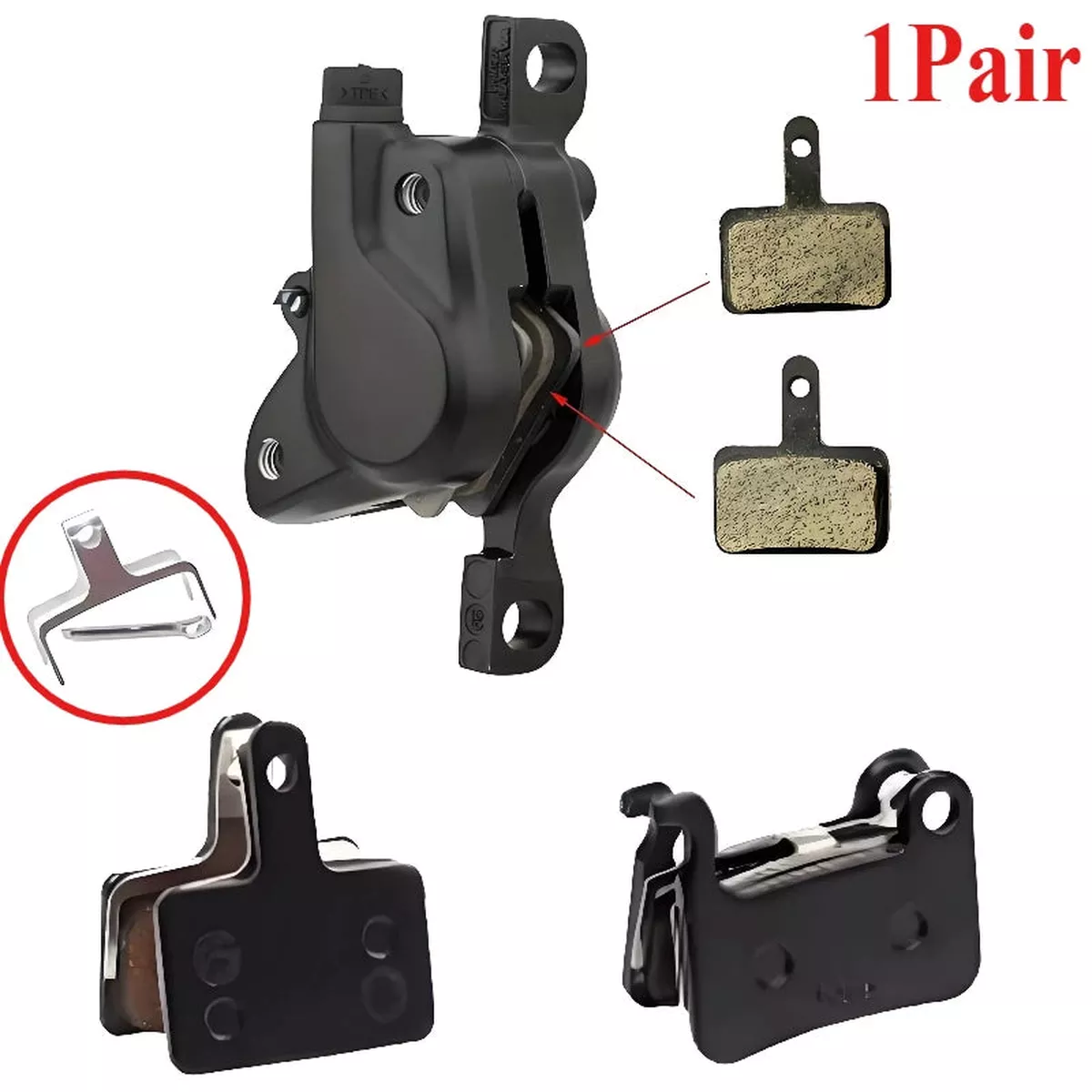 1 Pair MTB Disc Brake Pads Semi-Metallic Silent Braking