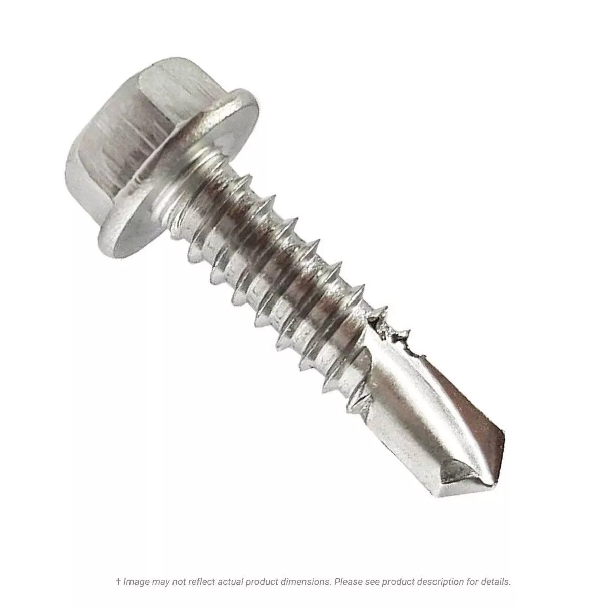 #10 x 1″ Stainless Steel Hex Washer Head Tek Screw 410