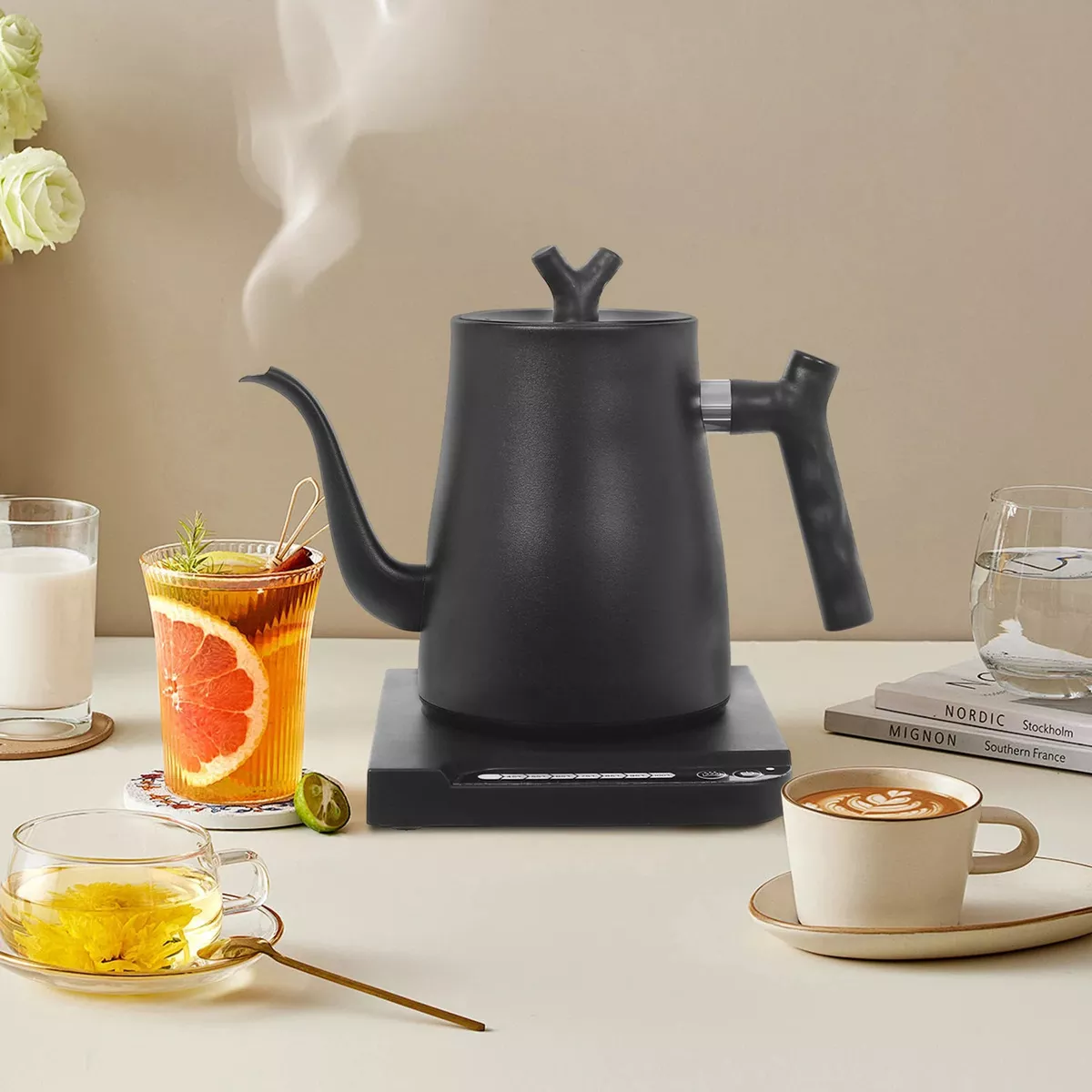 1000W Stainless Steel Electric Kettle Temperature Control
