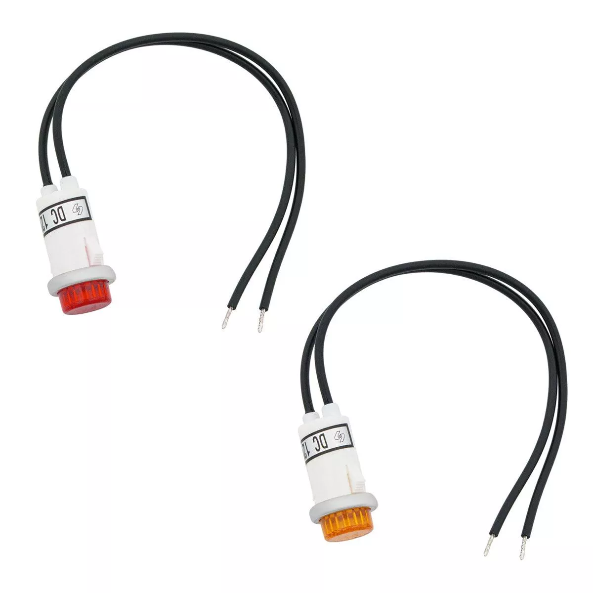 16 Amp 12V Warning Light w/ 1/2″ Panel Mount and Leads 1 Pc (Red or Amber LEDs)