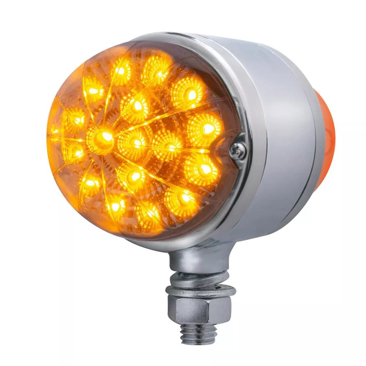 17 LED Dual Function Reflector Double Face Light – Amber & Red LED/Clear Lens