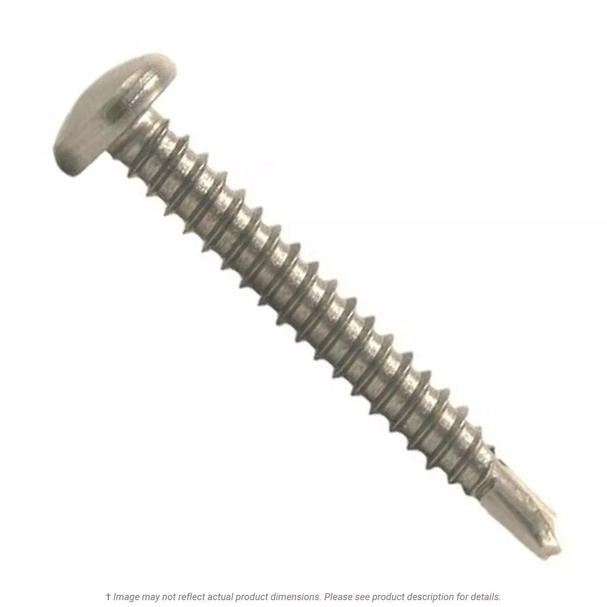 #8 x 1″ Stainless Steel Phillips Pan Head Tek Screw 410