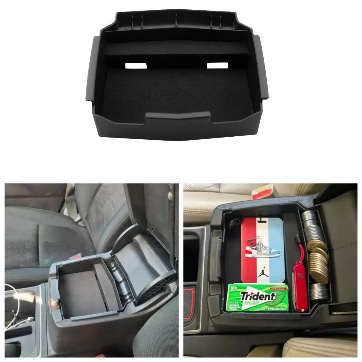 Armrest Storage Box For Honda CR-V, ABS Plastic Car Organizer With Rubber Backing