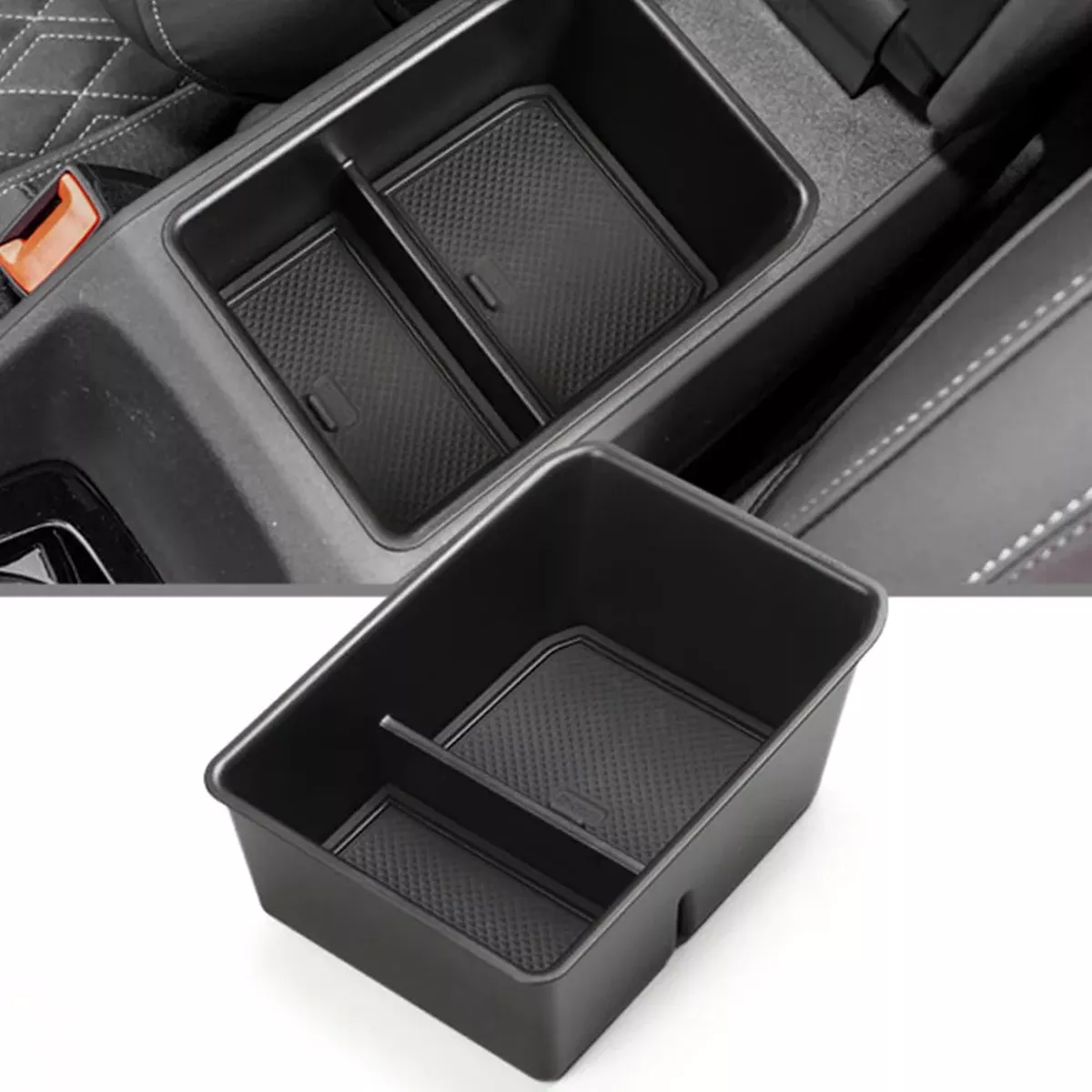 Central Console Armrest Box Storage With Non-Slip Rubber Backing for Audi Q4 E-Tron