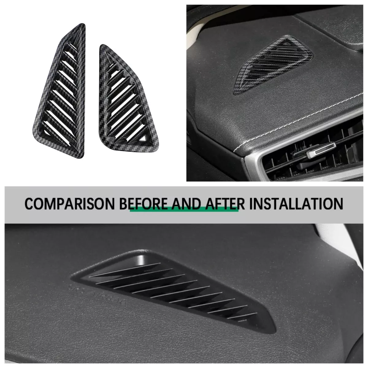 Dashboard Vent Frame Trim Set for Toyota Corolla 2019-2024 LHD ABS Interior Accent Kit