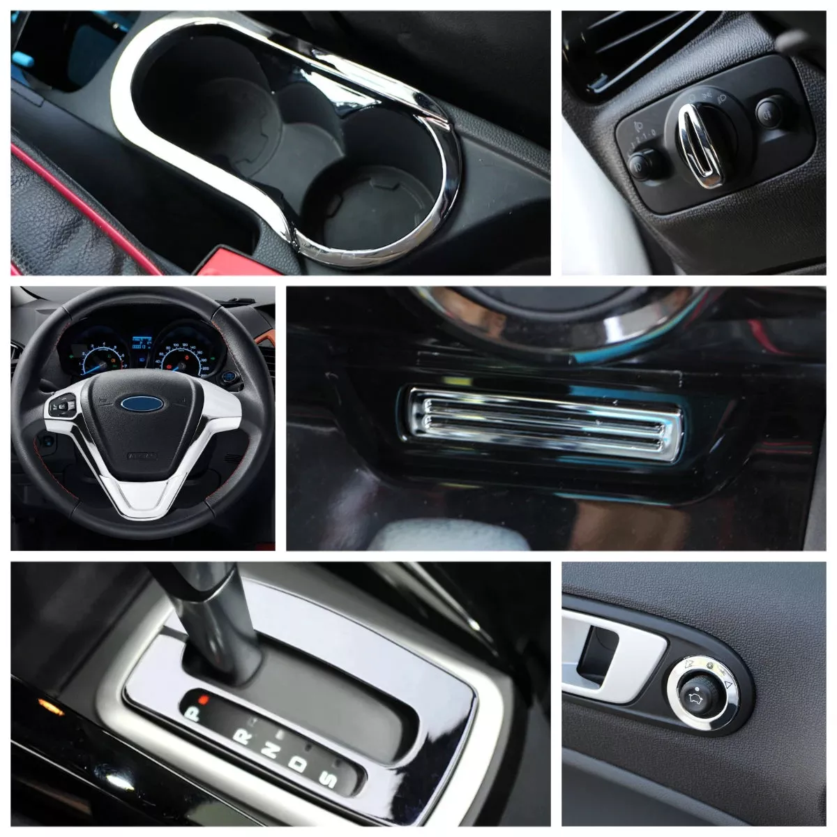 Door Handle Sticker for Ford Ecosport 2012-2016 ABS Chrome Finish, Durable ABS Overlays