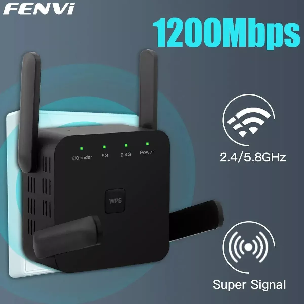 FENVI 5Ghz AC1200 WiFi Repeater Fast Dual Band Extender