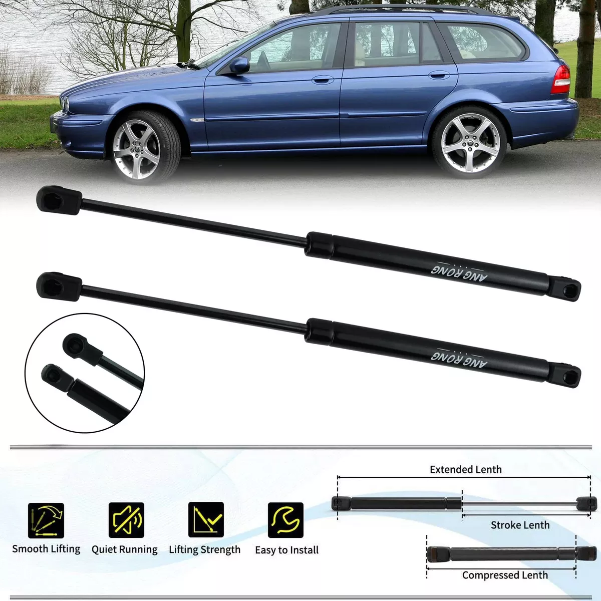 Jaguar X Type X400 Front Bonnet Gas Struts 2 Pcs 360N Easy Install