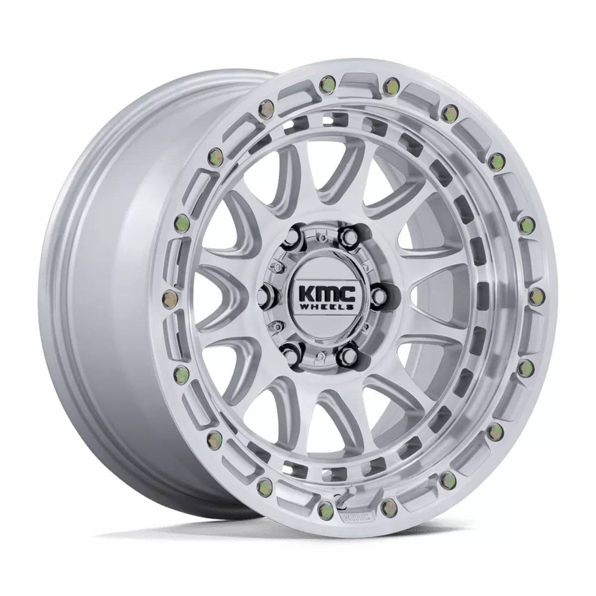 KMC Km556 Crux 17×8.5 6×114.3 25 66.06 Gloss Silver Machined Face