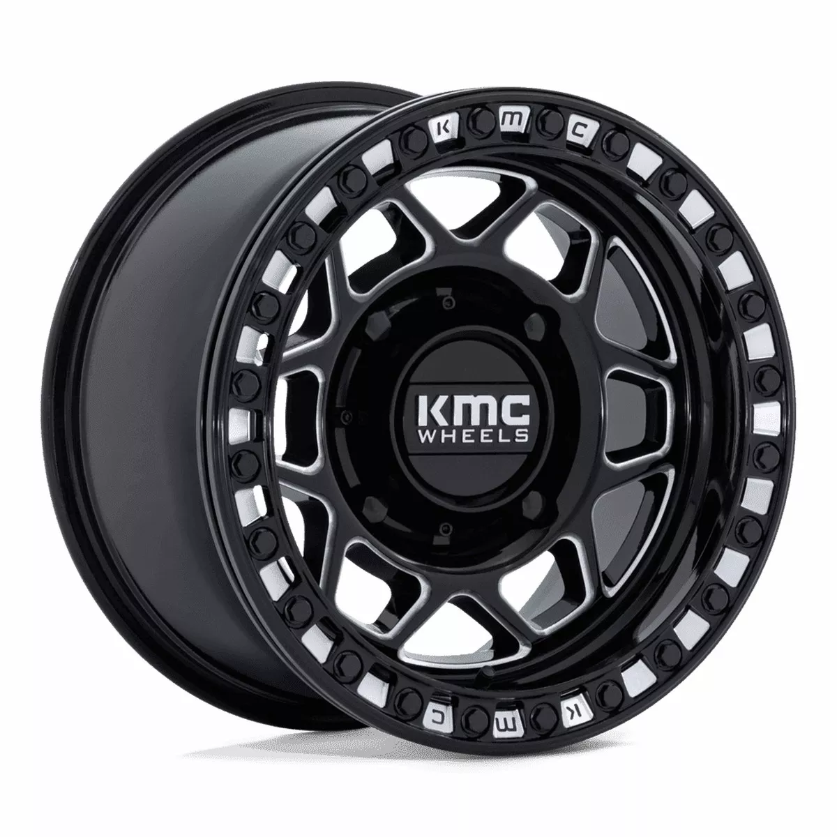 KMC Powersports Ks241 Torx Utv Beadlock 15×7 4×137 38 96 Gloss Black Milled