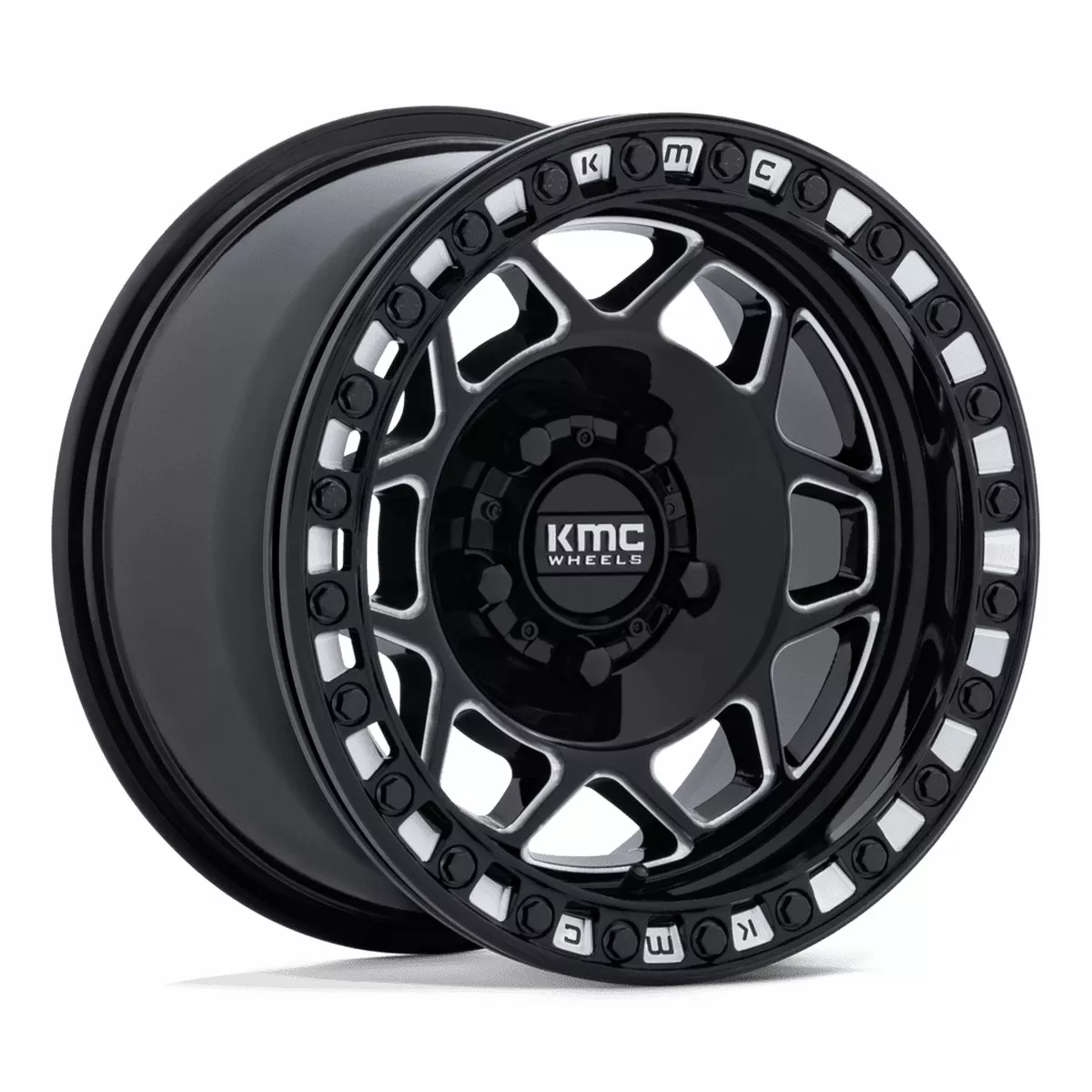 KMC Powersports Ks241 Torx Utv Beadlock 15×7 5×114.3 38 72.56 Gloss Black Milled