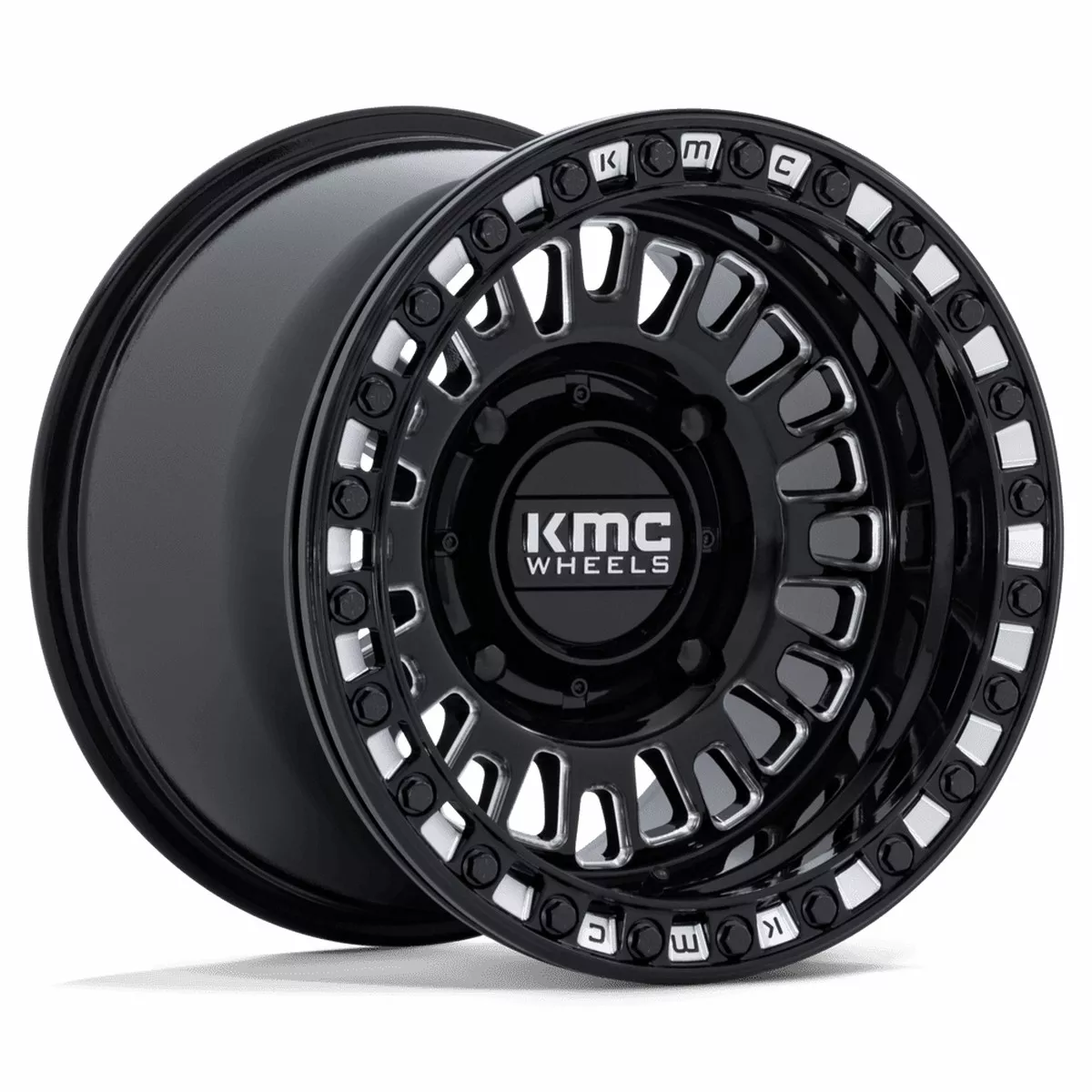 KMC Powersports Ks242 Aztec Utv Beadlock 15×7 4×156 38 115.1 Gloss Black Milled