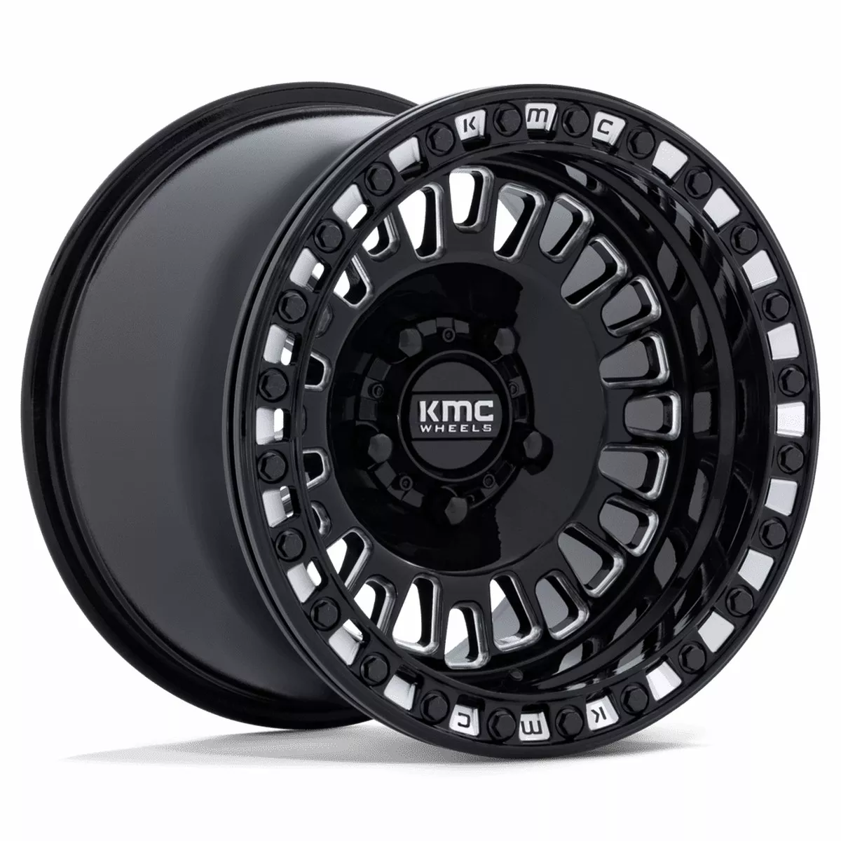 KMC Powersports Ks242 Aztec Utv Beadlock 15×7 5×114.3 38 72.56 Gloss Black Milled