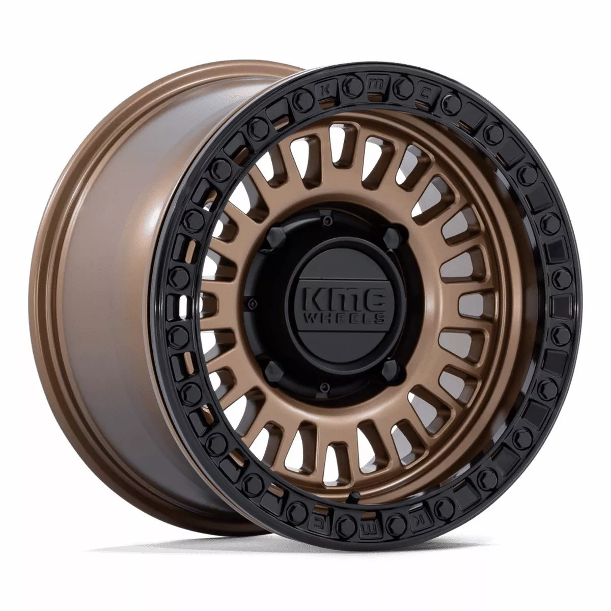 KMC Powersports Ks242 Aztec Utv Beadlock 15×7 5×114.3 38 72.56 Matte Bronze Matte Black Rg