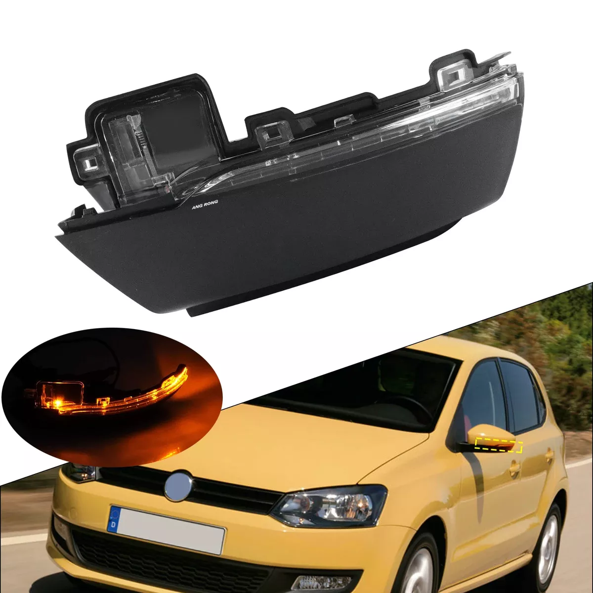 Left Side LED Wing Mirror Indicator Turn Signal Light For VW Polo MK5 6C 2009-2018, VW UP 2016+