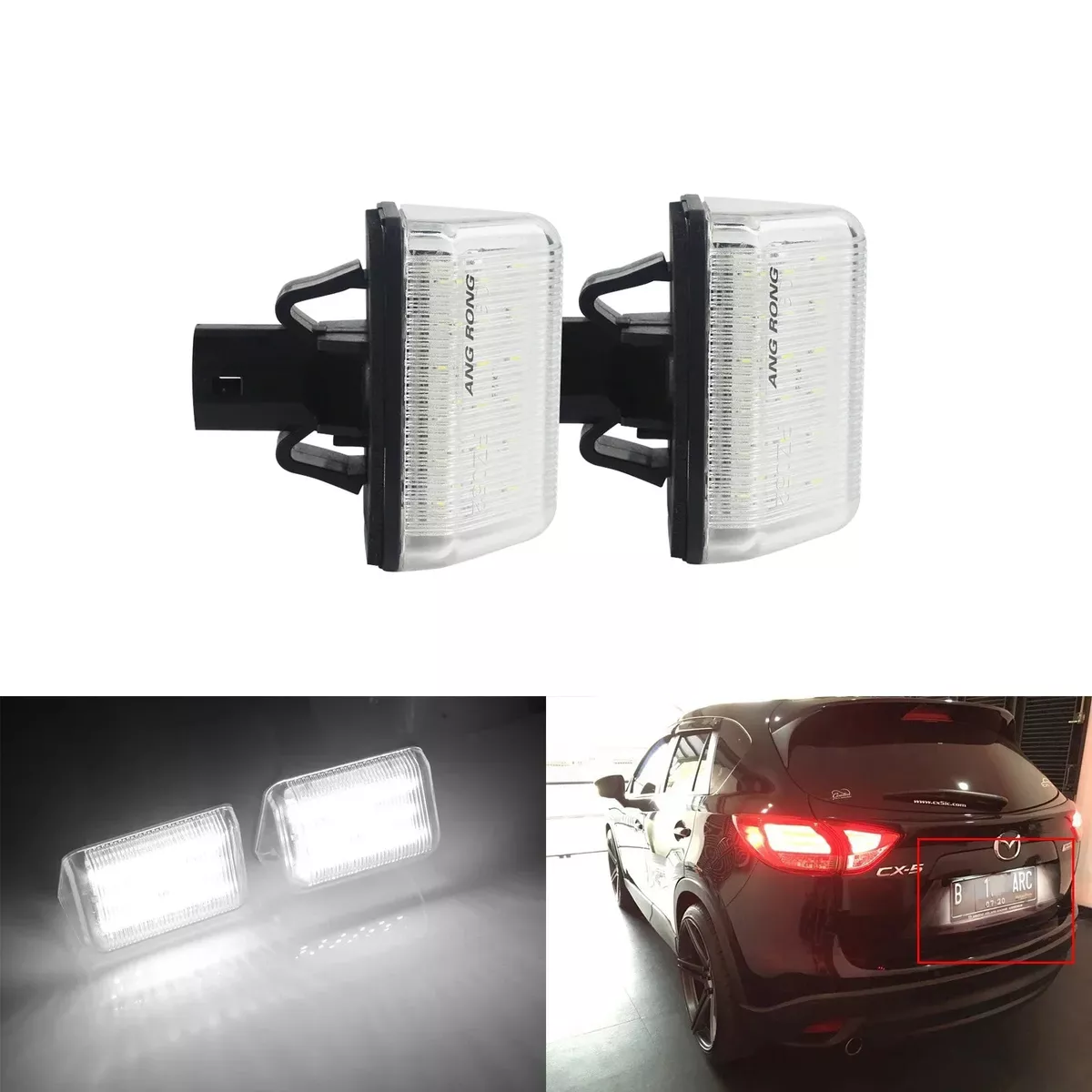 License Plate Light for Mazda 6 Atenza GG/GY, 2x Canbus LED, 6000K Xenon White Upgrade