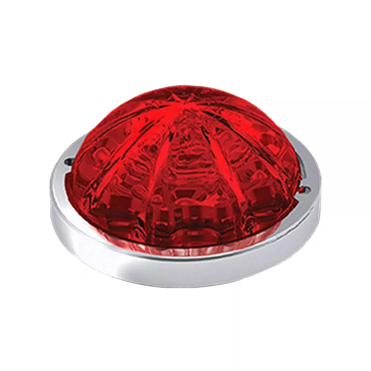 Low Profile Dual Function Watermelon HERO LED Light W/ Chrome Bezel – Red/Red