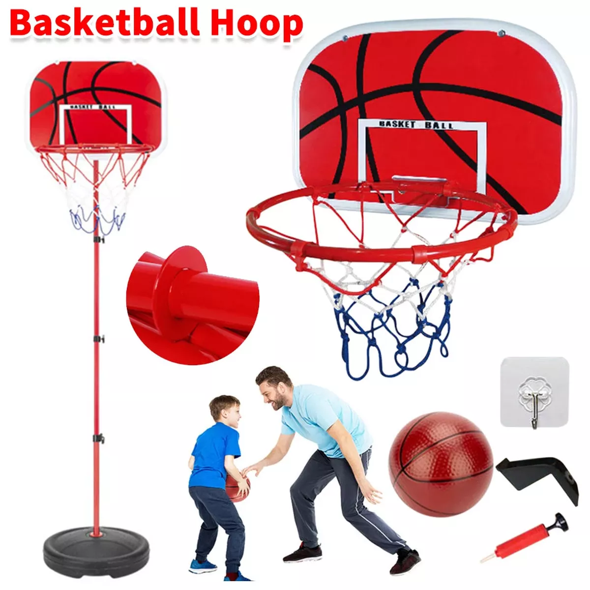 Mini Basketball Hoop With Ball And Pump Portable Adjustable