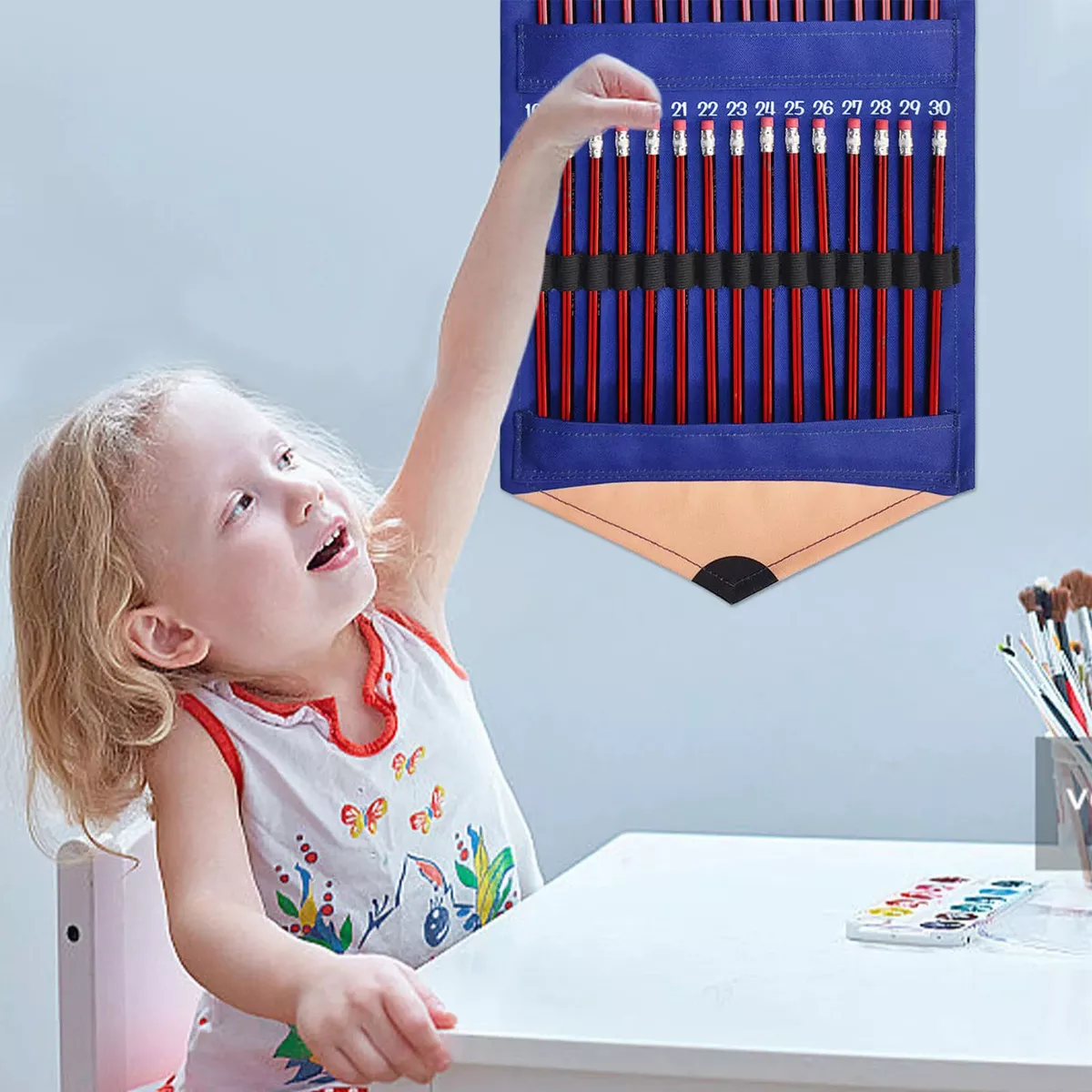 Pencil Pocket Chart Dispenser Organizer Wall Mount Ready