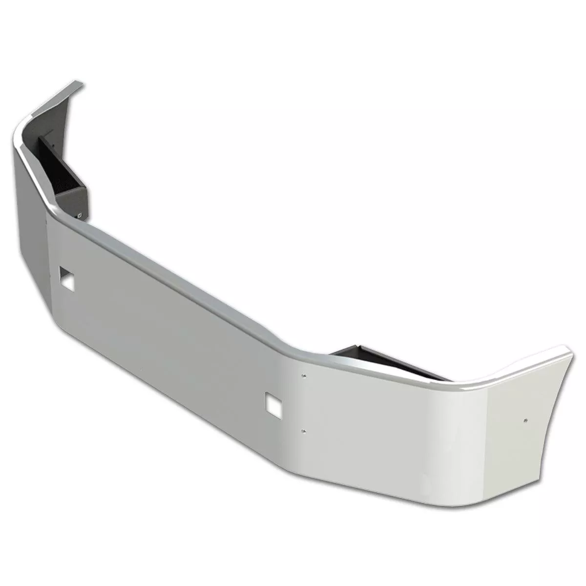 Peterbilt 386 18″ Set Back Axle 10GA Steel Chrome Bumper w Tow & Mount Holes (French Plate)