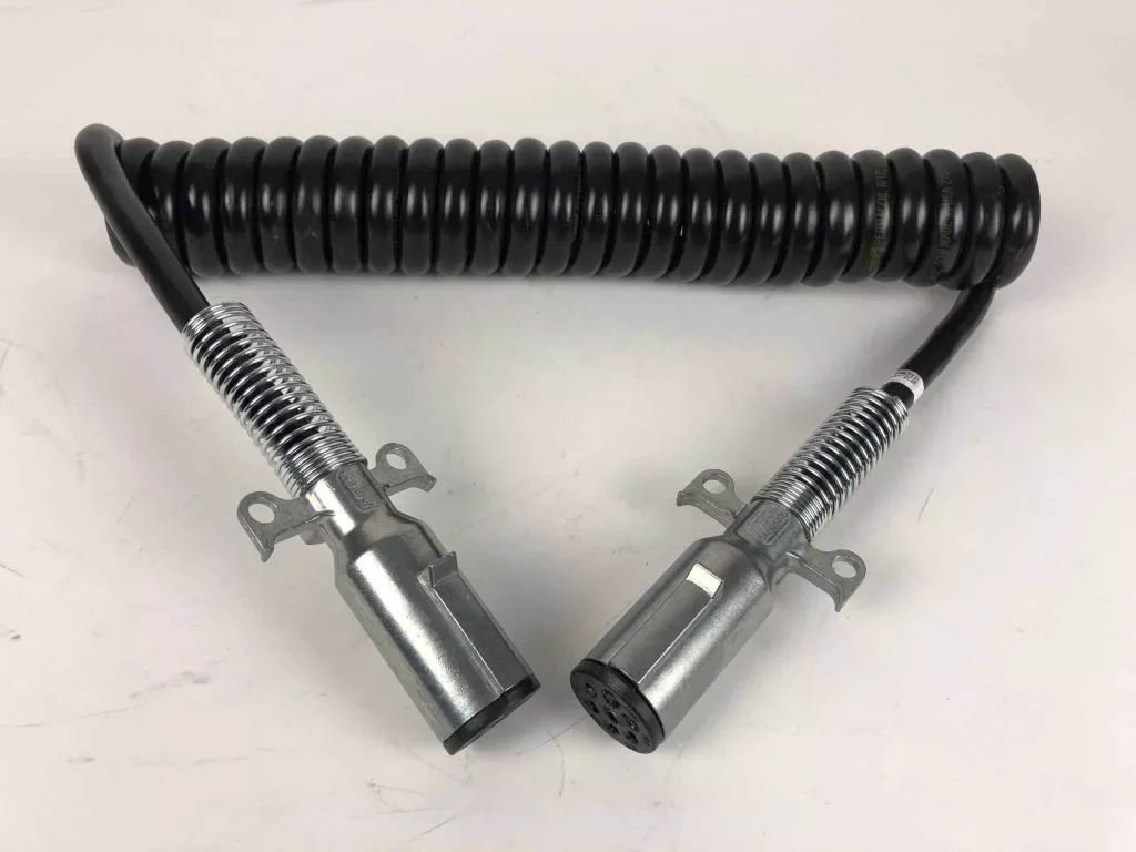 Phillips 15′ Coiled 7 wire Power Cord for Trucks without ABS- Black