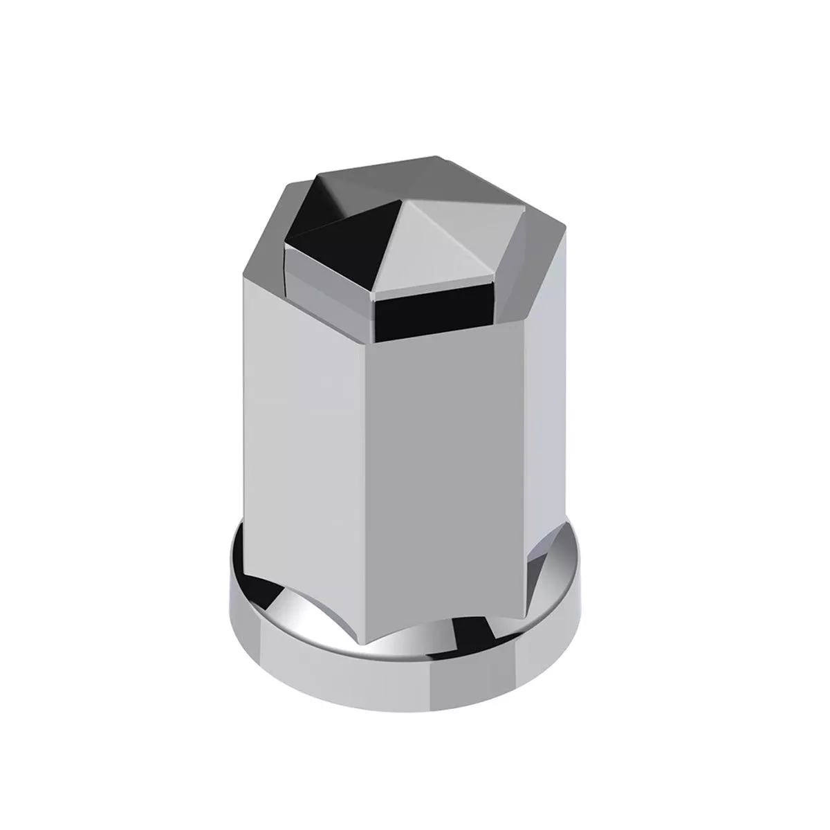 United Pacific – 33mm X 3″ Tall Chrome Plastic Hexagon Style Thread-On Nut Cover