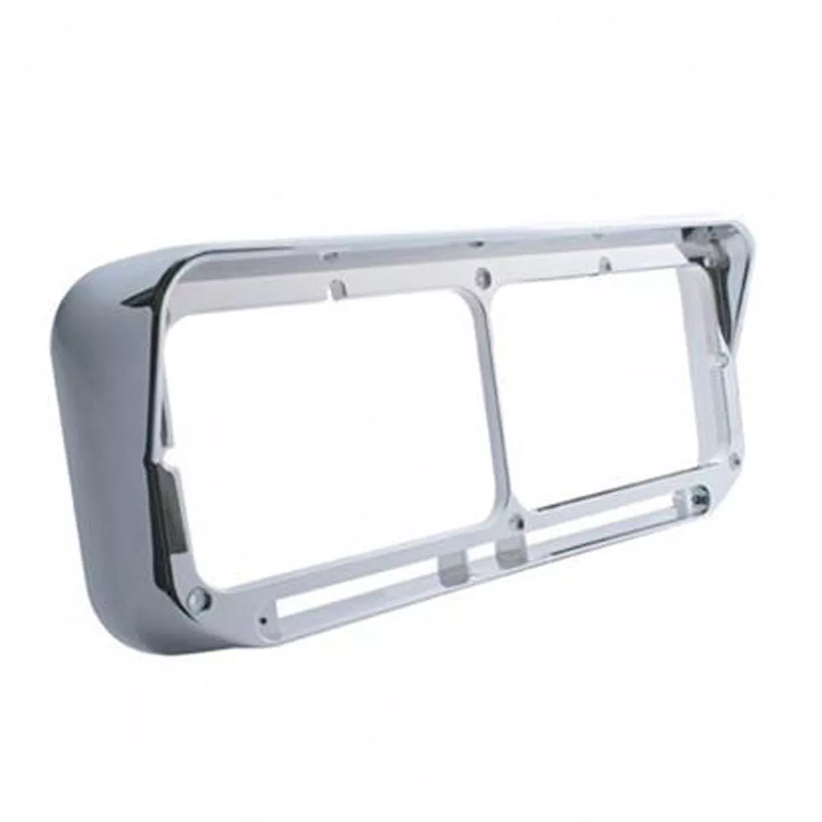 United Pacific – Rectangular Dual Headlight Bezel w Visor – LED Cutout