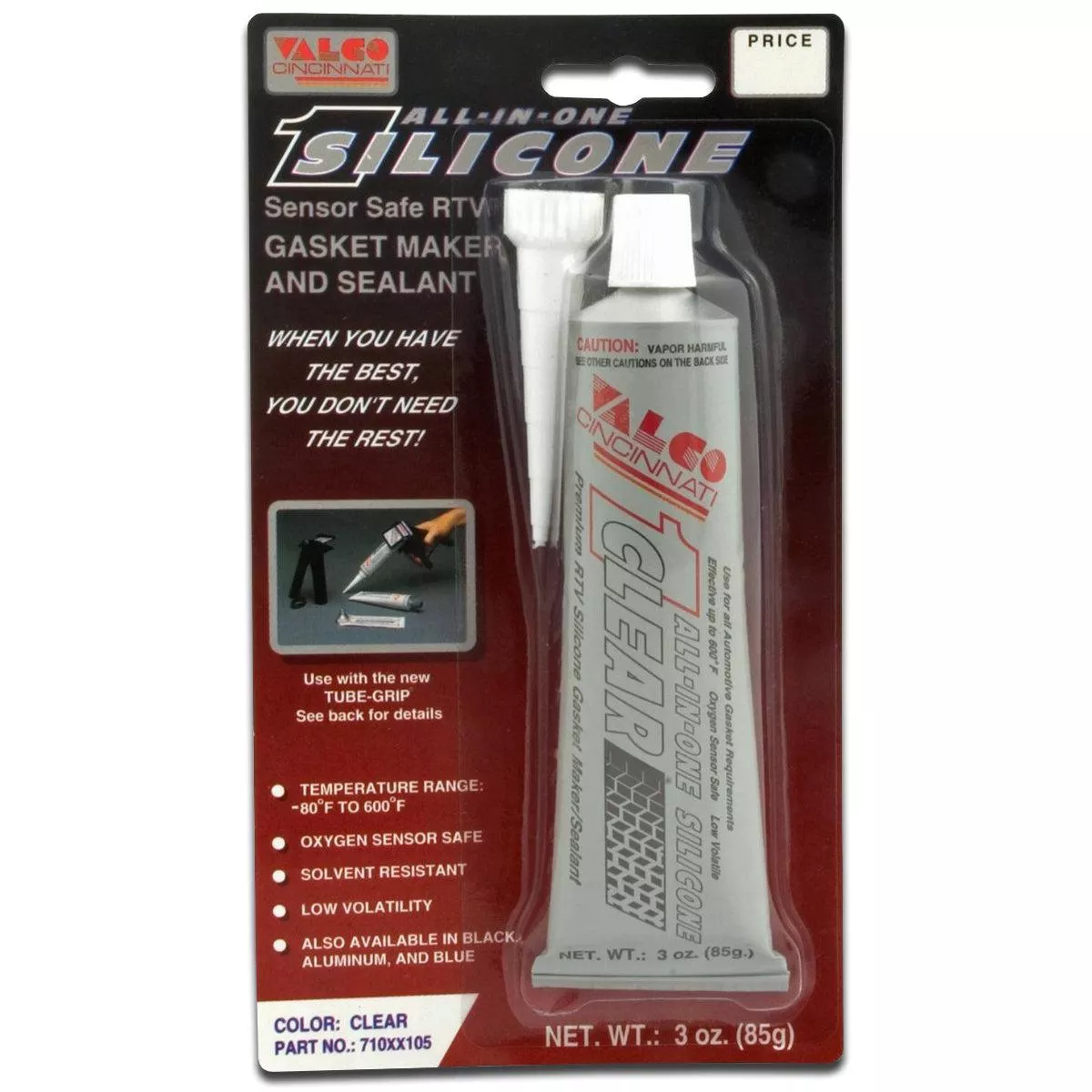 Valco – All-in-One Silicone, Clear, 3 oz. Tube