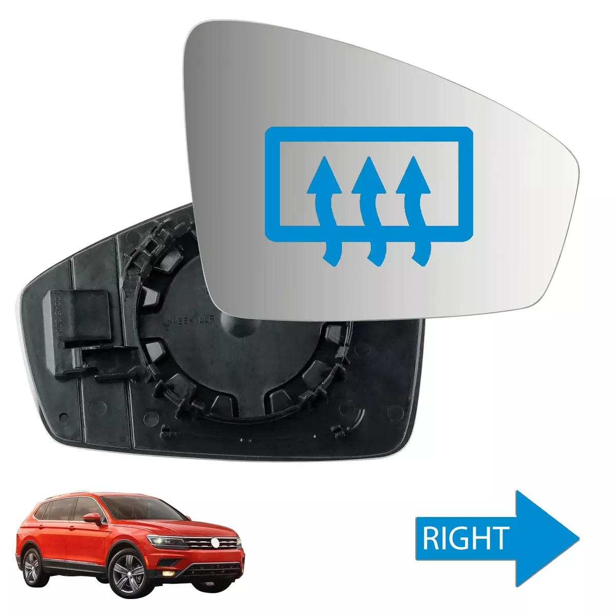 VW Tiguan MK2 Right Convex Door Wing Mirror Glass Heated