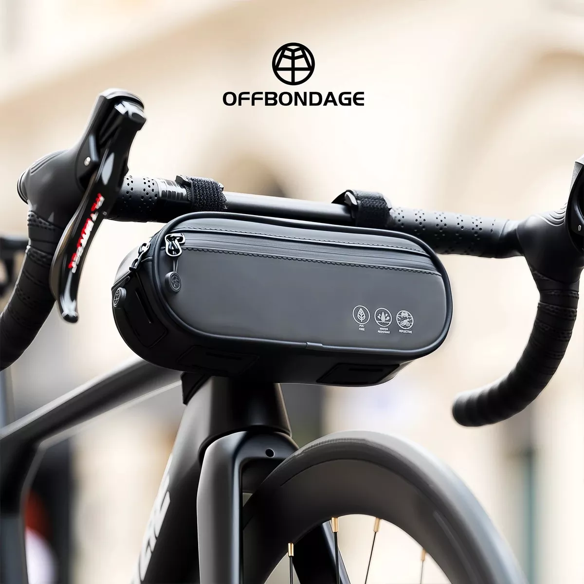 Waterproof Top Tube Bike Bag, Reflective Front Pannier for MTB