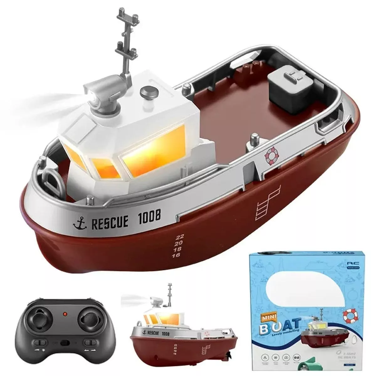 ZEY RC S820 Wireless Remote Control Tugboat with Dual Motors for Kids