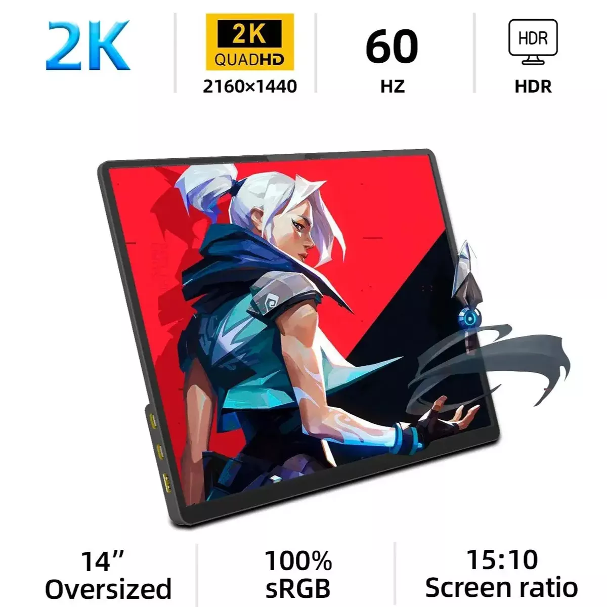 ZSUS 2160X1440 14 Inch Portable Monitor HDR10 Support