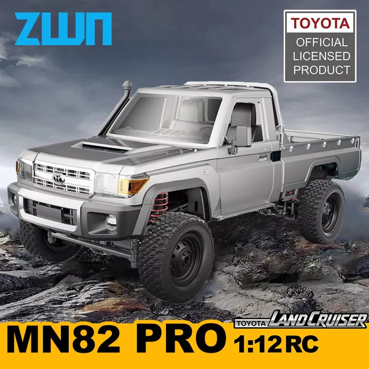 ZWN 1:12 RC Car MN82 PRO with Controllable Headlights – 4WD Off-Road Truck for Kids